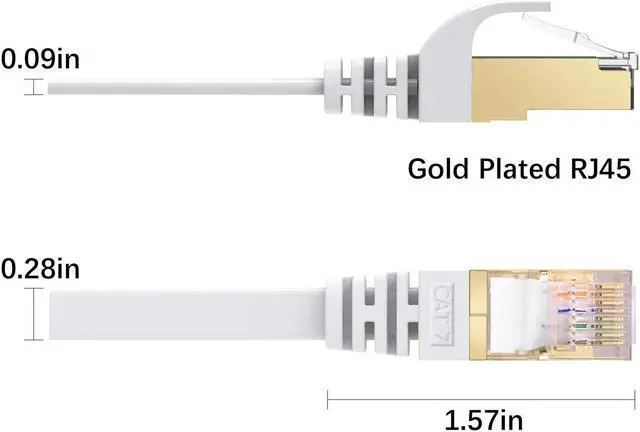Alt view image 7 of 7 - BUSOHE CAT 7 Ethernet Cable 30 ft, Shielded Solid Flat Internet Network Computer Patch Cord, Faster Than Cat5e/Cat5/Cat6, High Speed LAN Wire with Rj45 Connectors for Router, Modem, Xbox – White