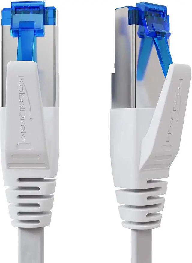 Alt view image 2 of 7 - Flat Cat 7 Ethernet Cable with Break-Proof Design, Internet/LAN Cable 3.3ft (10Gbps Maximum Fiber Optic Speed, Highly Flexible & Suitable for Permanent Installation, RJ45, White) by CableDirect