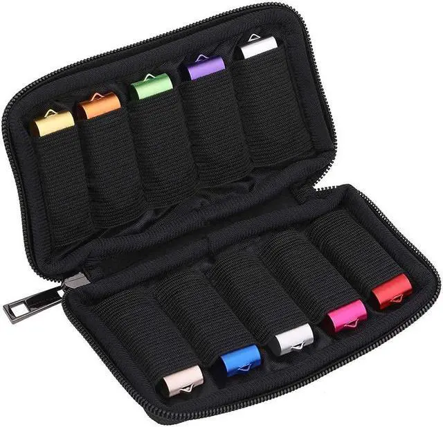 Alt view image 2 of 7 - USB Flash Drive Case - Vellgo Soft Material Thumb Drive Holder case USB Drive Holder Organizer Portable Electronic Accessories Bag for USB Memory Stick with 10 Slots