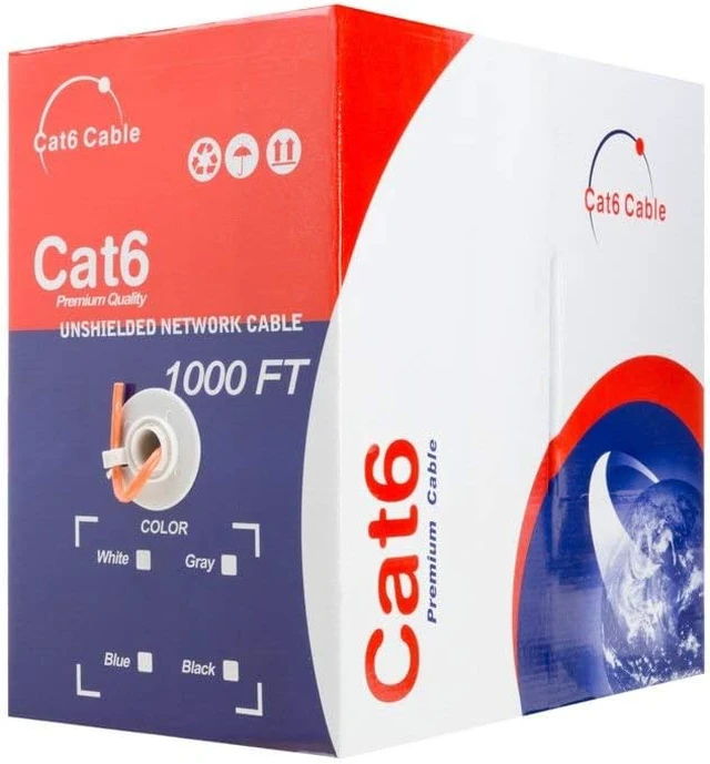 Alt view image 4 of 4 - Satmaximum CAT6 1000ft UTP Orange Ethernet Solid Cable 550Mhz LAN Cable 23AWG RJ45 Network Wire Bulk (Orange)