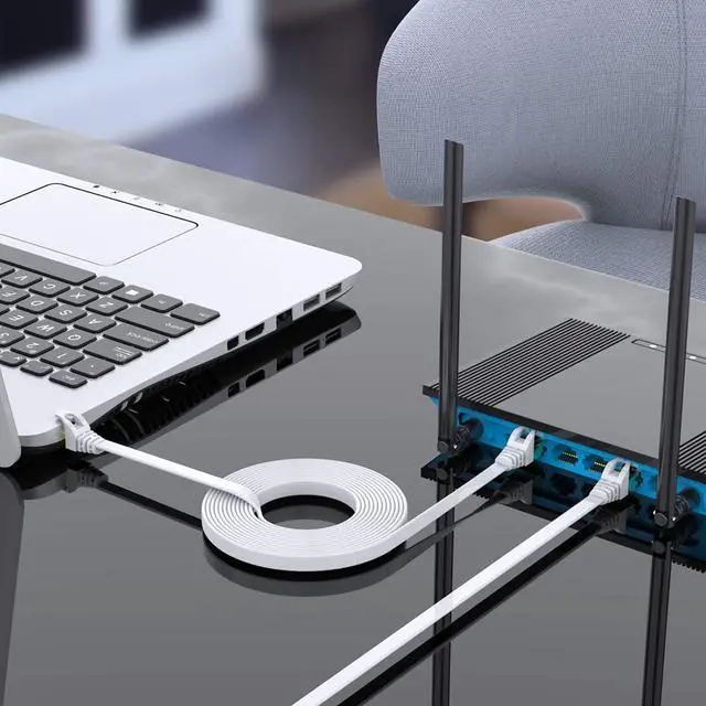 Alt view image 6 of 7 - BUSOHE CAT 7 Ethernet Cable 30 ft, Shielded Solid Flat Internet Network Computer Patch Cord, Faster Than Cat5e/Cat5/Cat6, High Speed LAN Wire with Rj45 Connectors for Router, Modem, Xbox – White