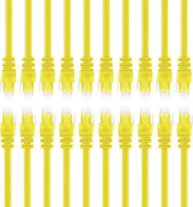 Main image of South City Mall Cat 6 Ethernet Cable 3 ft (20-Pack) - Cat6 Patch Cable, Cat 6 Patch Cable, Cat6 Cable, Cat 6 Cable, Cat6 Ethernet Cable, Network Cable, Internet Cable - Yellow 3 Feet