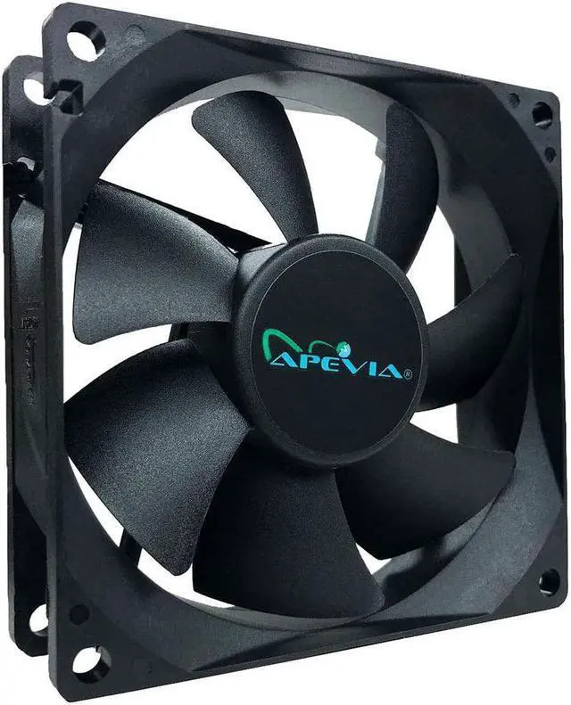 Alt view image 2 of 4 - Apevia AF58S-BK 80mm 4pin Molex + 3pin Motherboard Silent Black Case Fan - Connect to Power Supply or Motherboard (5-pk)