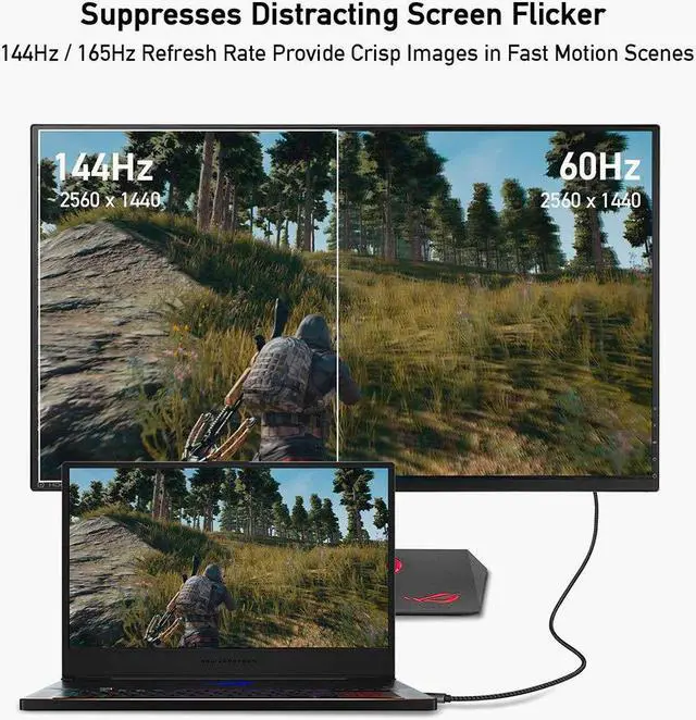 Alt view image 3 of 7 - USB C to DisplayPort Cable 3ft (4K@60Hz 2K@165Hz) uni Thunderbolt 3 to DisplayPort Cable Compatible with MacBook Pro 2020/2019/2018 MacBook Air/iPad Pro 2020/2018 XPS 15 Surface Book 2 - Gray