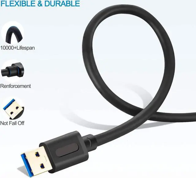 Alt view image 4 of 7 - USB 3.0 Male to Male Cable 3Ft USB to USB Cable with Gold-Plated Connector for Hard Drive Enclosures DVD Player Laptop Cooler (3Ft/1M)