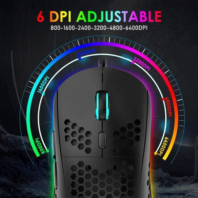 Alt view image 6 of 7 - Gaming Keyboard and Mouse Combo,88 Keys Compact Rainbow Backlit Mechanical Feel Keyboard,RGB Backlit 6400 DPI Lightweight Gaming Mouse with Honeycomb Shell for Windows PC Gamers (Black)