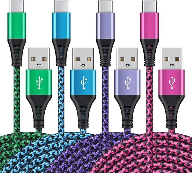 Main image of [4Pack/6FT] USB Type C to USB A Cable AILKIN Fast Charging Long Android USBC Phone Power Charger Braided Cord for Samsung Galaxy LG Stylo Google Pixel Z Play Droid Motorola Android Type-C Cables