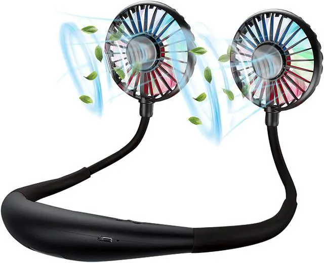 Main image of Neck Fan Rechargeable Battery Operated Portable Fan 2600mAh Hands Free Personal Fan Hang Around Neck Fans Wearable Small Fan for Outdoor Working Battery Powered USB Fan Over 12 Hours Constant Cool