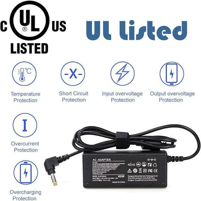 Alt view image 6 of 7 - 65W 19V 3.42A AC Adapter Laptop Charger Replacement for Toshiba PA3714U-1ACA PA3822U-1ACA PA3917U-1ACA; Satellite C55 C55D C55T C655 C655D C675 C855 C855D L55 L655 L675 L745 L755 L775D Supply Cord