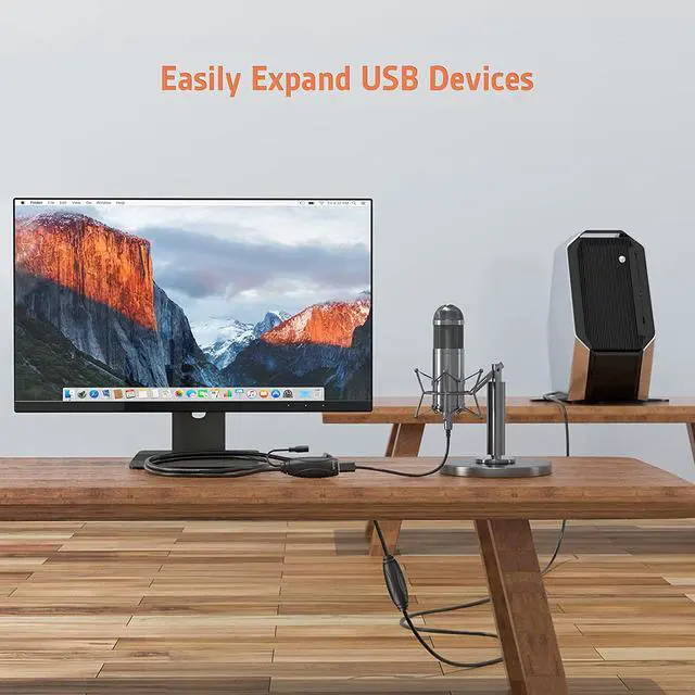 Alt view image 6 of 7 - Alxum USB 3.0 Extension Cable 50FT, Active USB Extension Cable Male to Female Long 15Meter, USB 3.0 Extender Cord with 2 Signal Boosters for Printer, Webcam, Xbox, Keyboard, with 5V2A Power Adapter