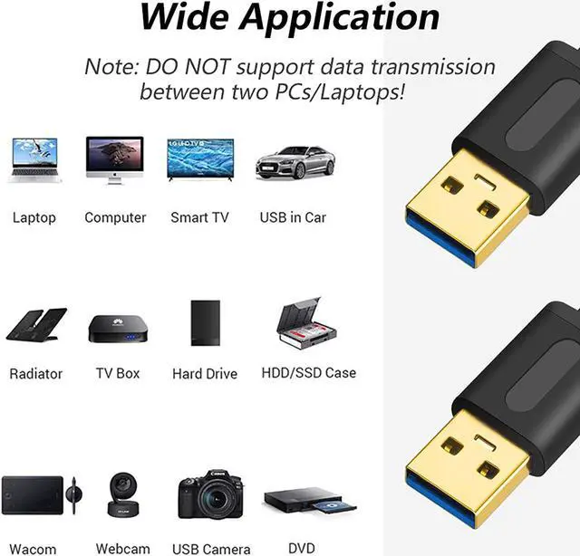 Alt view image 7 of 7 - USB 3.0 A to A Male Cable 10Ft USB Male to Male Cable Double End USB Cord Compatible with Hard Drive Enclosures DVD Player Laptop (10FT)