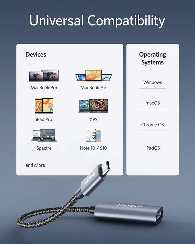 Alt view image 5 of 6 - USB C to DisplayPort Adapter for Home Office (4K@60Hz) PowerExpand+ Aluminum Portable USB C Adapter for MacBook Pro MacBook Air iPad Pro XPS 15/13 Spectre Surface and More