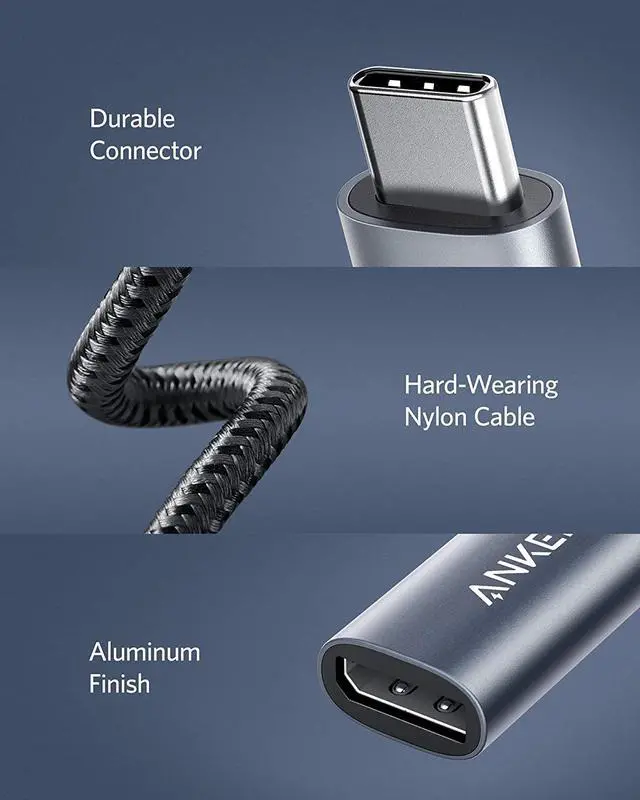 Alt view image 6 of 6 - USB C to DisplayPort Adapter for Home Office (4K@60Hz) PowerExpand+ Aluminum Portable USB C Adapter for MacBook Pro MacBook Air iPad Pro XPS 15/13 Spectre Surface and More