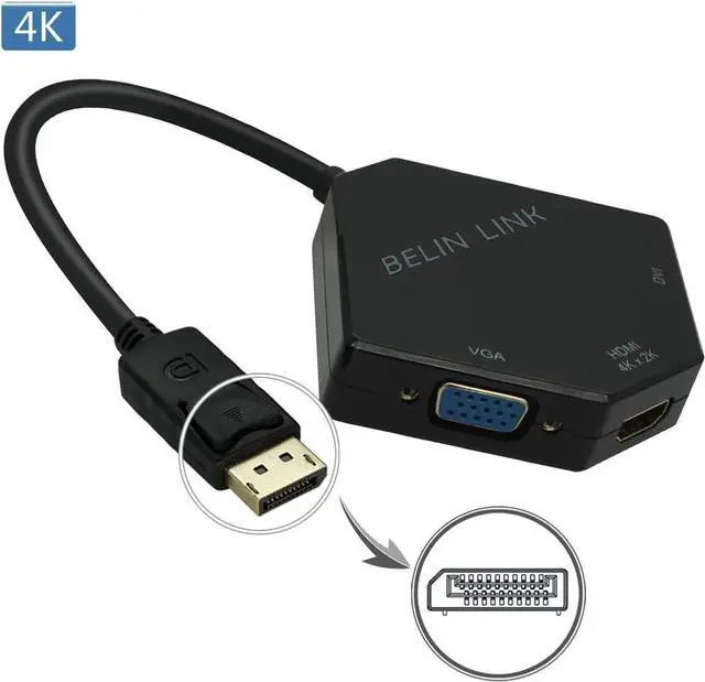 Alt view image 2 of 7 - HDMI to VGA Adapter Cable 6ft/1.8m Gold-Plated 1080P HDMI Male to VGA Male Active Video Converter Cord for Notebook PC DVD Player Laptop TV Projector Monitor Etc
