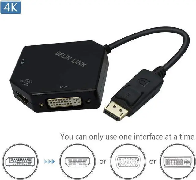 Alt view image 3 of 7 - HDMI to VGA Adapter Cable 6ft/1.8m Gold-Plated 1080P HDMI Male to VGA Male Active Video Converter Cord for Notebook PC DVD Player Laptop TV Projector Monitor Etc
