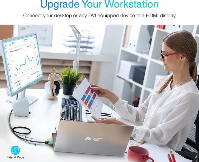 Alt view image 3 of 7 - HDMI to DVI Cable (25FT High-Speed Bi-Directional Adapter Male to Male DVI-D 24+1 1080p Aluminum Shell) - Compatible with Raspberry Pi  Xbox One PS5/PS4 Graphics Card