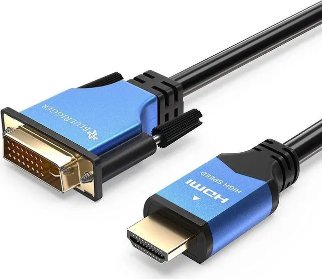 Main image of HDMI to DVI Cable (25FT High-Speed Bi-Directional Adapter Male to Male DVI-D 24+1 1080p Aluminum Shell) - Compatible with Raspberry Pi  Xbox One PS5/PS4 Graphics Card