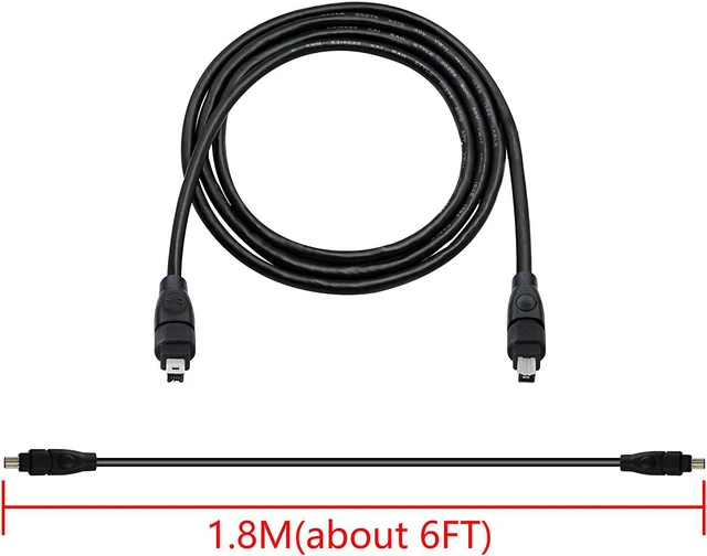 Alt view image 6 of 6 - 6FT FireWire IEEE 1394 Cable,4 Pin to 4 Pin Male to Male Cord,FireWire 400 DV iLink Cable for Laptop to Camcorder