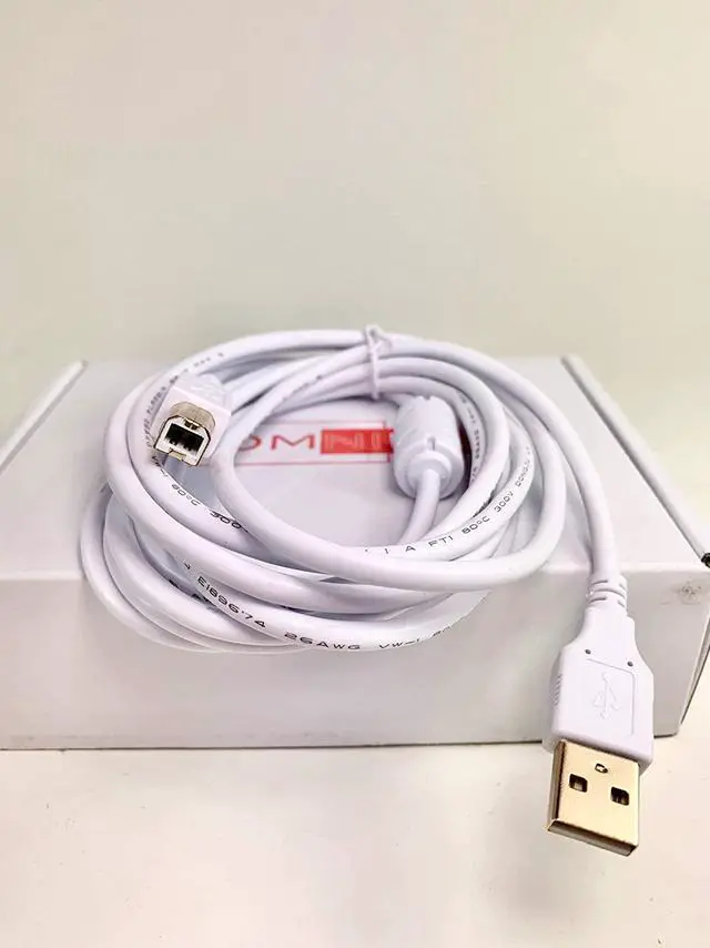 Alt view image 2 of 3 - OMNIHIL White 8 Feet Long High Speed USB 2.0 Cable Compatible with Canon PIXMA TS3322