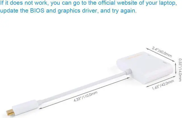 Alt view image 5 of 6 - USB C to HDMI +VGA Adapter, CableCreation Type C to HDMI 4K VGA 1080P Converter [ 2 Pack ], Compatible with MacBook Pro 2019 2018, iPad Pro 2018, Chromebook Pixel, XPS 13,Yoga 910, Surface Go, Galaxy