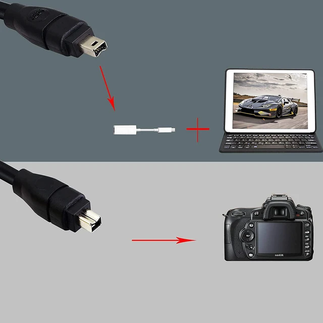 Alt view image 4 of 6 - 6FT FireWire IEEE 1394 Cable,4 Pin to 4 Pin Male to Male Cord,FireWire 400 DV iLink Cable for Laptop to Camcorder