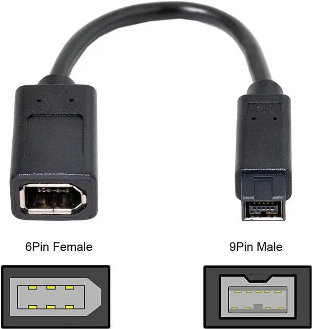Alt view image 7 of 7 - IEEE 1394b 9Pin Male to 6Pin Female Extension Cable Firewire 800 to 400 Data Video Transfer 20cm
