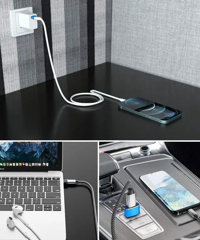 Alt view image 7 of 7 - USB C Female to USB Male Adapter 4Pack Type A Charger Cable Plug Connector for iPhone 11 12 13 Pro Max Airpods iPad 8 8th 9 9th Air 4 4th Mini 6 6th Generation Samsung Galaxy S20 S21 Watch Series 7