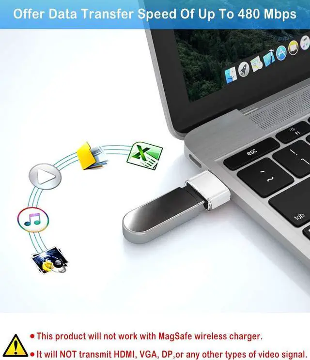 Alt view image 4 of 6 - KEHIPI USB to USB C Adapter 4 Pack,Type C Female to USB A Male Charger Connector for Apple iPhone 12 13 14 15,iPad 8 8th 9 9th 10 10th Air 4th 5 5th Mini 6 Generation,Samsung Galaxy Z Flip Fold S23