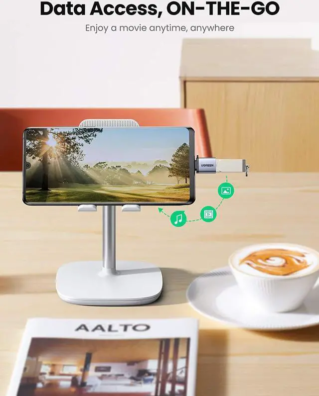 Alt view image 3 of 7 - UGREEN USB C to USB 3.0 Adapter 2 Pack, Type C Male to USB Female OTG Adapter,Thunderbolt 3 to USB Adapter Compatible with MacBook Air 2020, iPad Pro 2020, Galaxy Note20 Ultra and More (Grey)