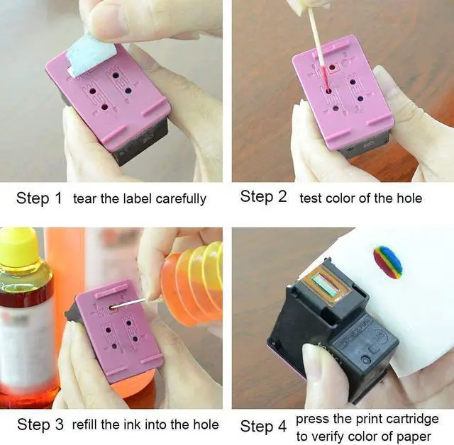Alt view image 6 of 7 - Aomya Ink Refill kit 6x100ml  60 61 63 64 65 902 932 952 564 Refillable Ink Cartridge  Envy 4500 4520 5643 OfficeJet 6500a 6500 6000 (3 Black, 1 Cyan, 1 Magenta, 1 Yellow)