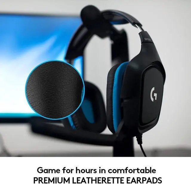 Alt view image 4 of 7 - G432 Wired Gaming Headset, 7.1 Surround Sound, DTS Headphone:X 2.0, Flip-to-Mute Mic, PC (Leatherette) Black/Blue
