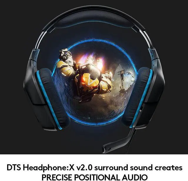 Alt view image 2 of 7 - G432 Wired Gaming Headset, 7.1 Surround Sound, DTS Headphone:X 2.0, Flip-to-Mute Mic, PC (Leatherette) Black/Blue