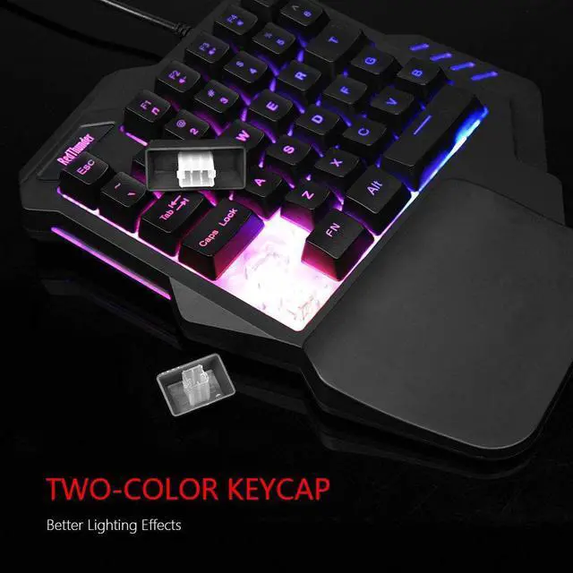 Alt view image 4 of 7 - RedThunder One-Handed RGB Gaming Keyboard and Mouse Combo, 35 Keys Mini Gaming Keypad, 6400 DPI Mouse, Portable Game Controller for PC Gamer
