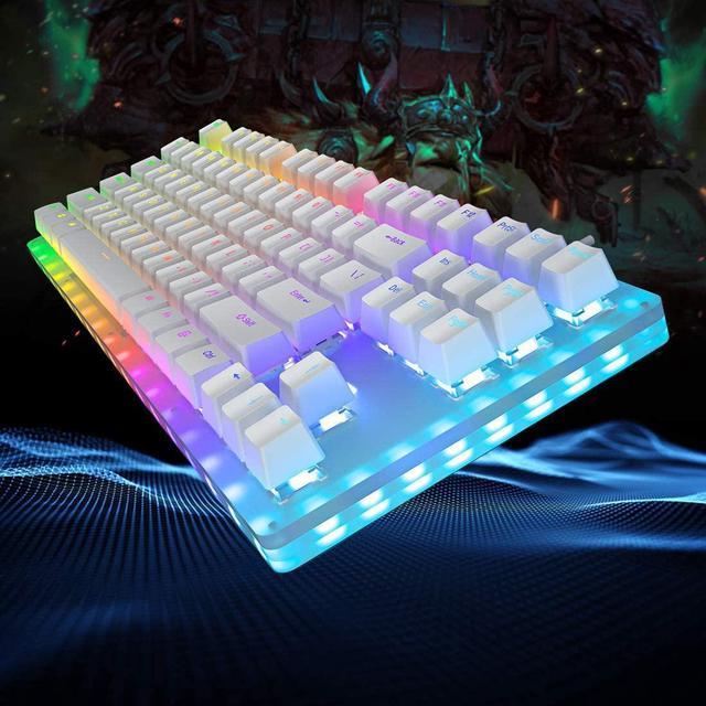 XVX Womier K87 Mechanical Gaming Keyboard Gateron Switch TKL Hot Swappable  Keyboard Partitioned RGB Backlit Compact 87 Keys for PC PS4 Xbox (White,  Red Switch) Keyboards
