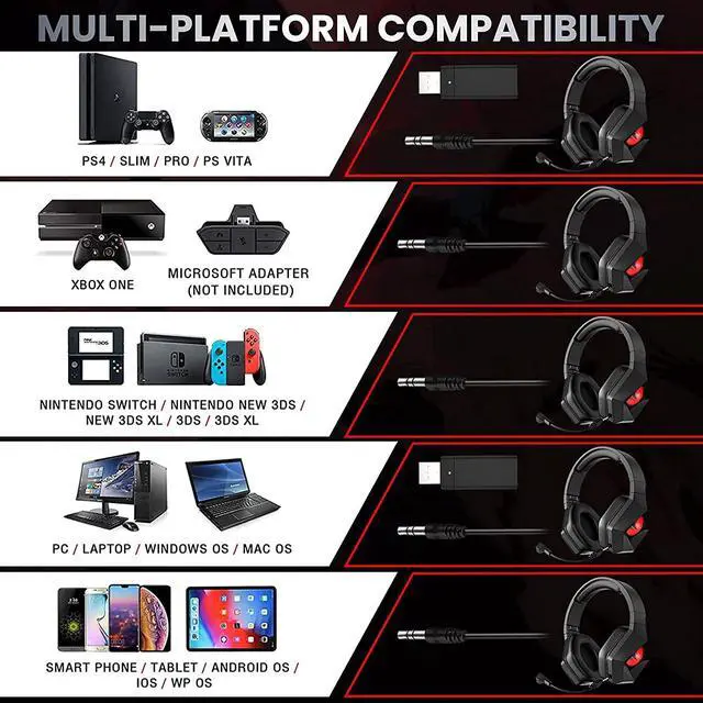 Alt view image 2 of 7 - Wireless Headphones, BooMood Wireless Gaming Headset, Headphones Wireless Bluetooth for PS5, PS4, PC, Detachable Noise Cancelling Microphone, Comfortable Memory Foam, Wired Mode for Xbox One