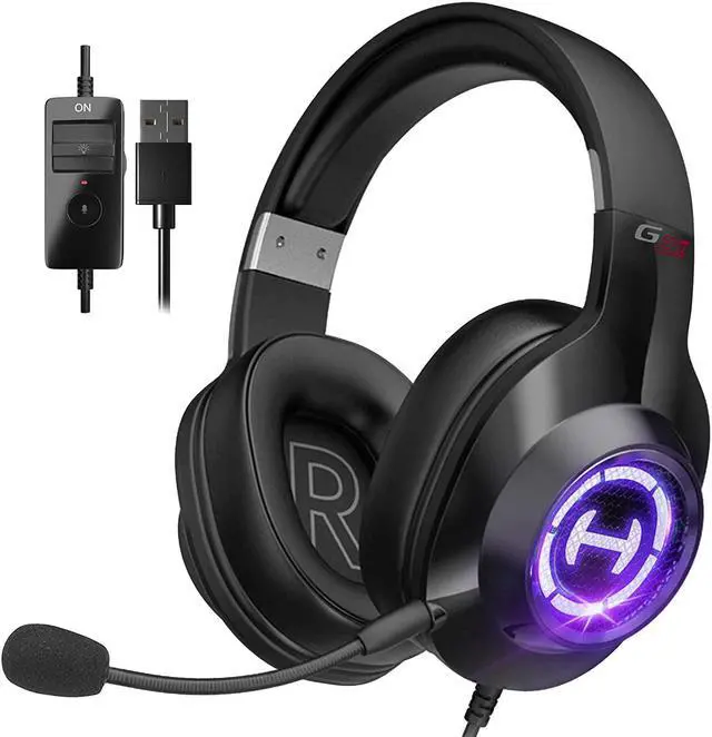 Main image of Edifier G2II Gaming Headset for PC PS4 USB Wired Gaming Headphones with 7.1 Surround Sound with Noise Canceling Microphone and RGB Light 50mm Driver Compatible with Mac Desktop PC Black
