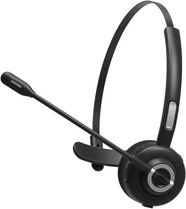 Alt view image 2 of 5 - Giveet Bluetooth Headset for Cell Phones, Wireless Headset for Office Phone with Charging Dock, Noise Cancelling Microphone, 17h Talking Time for Trucker, Telephone, Skype, Call Center, PC