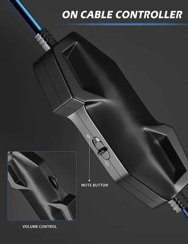 Alt view image 7 of 7 - Gaming Headset PS4 Headset, Xbox One Headset with Noise Canceling Mic and Rgb Light, PC Headset with Stereo Surround Sound, Over-Ear Headphones for PC, PS4, Xbox One, Laptop