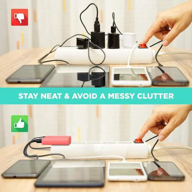 Alt view image 6 of 7 - iHome 2 Port USB Wall Charger: AC Pro Multiport USB Charger, USB Plug Adapter & Phone Charging Block, Double USB Wall Plug, Flat 2 Port USB Charger & USB Wall Adapter