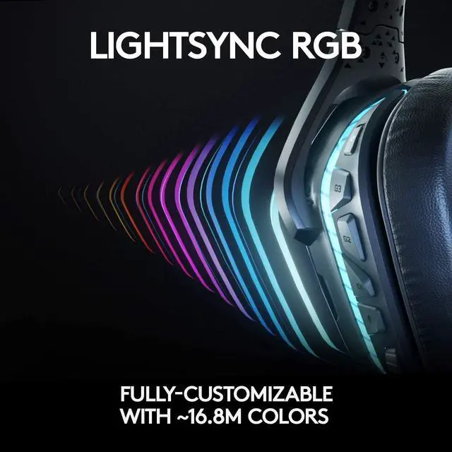 Alt view image 7 of 7 - G935 Wireless DTS:X 7.1 Surround Sound LIGHTSYNC RGB PC Gaming Headset - Black/Blue