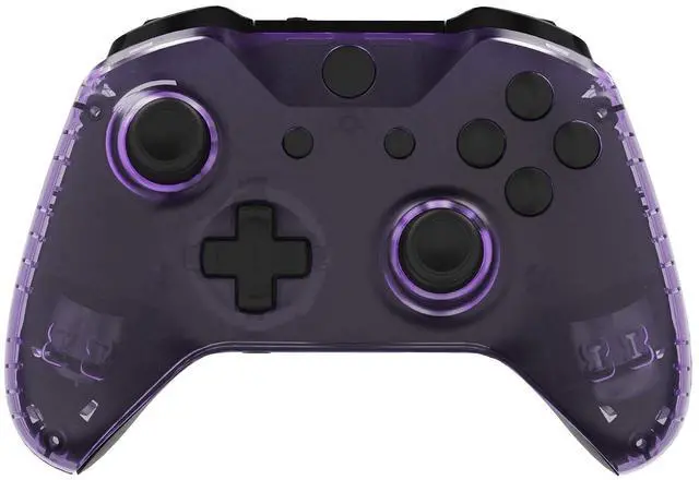 Alt view image 4 of 7 - Transparent Clear Atomic Purple Faceplate Side Rails for Xbox One Wireless Controller Model 1708, Replacement Front Housing Shell Panels for Xbox One X & One S Controller @