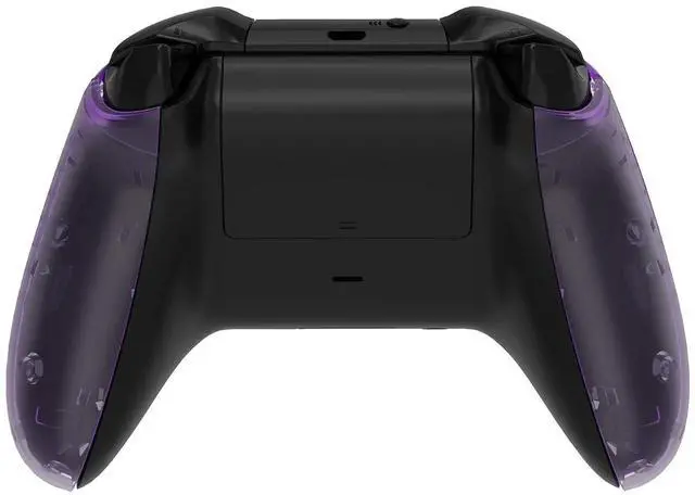 Alt view image 5 of 7 - Transparent Clear Atomic Purple Faceplate Side Rails for Xbox One Wireless Controller Model 1708, Replacement Front Housing Shell Panels for Xbox One X & One S Controller @