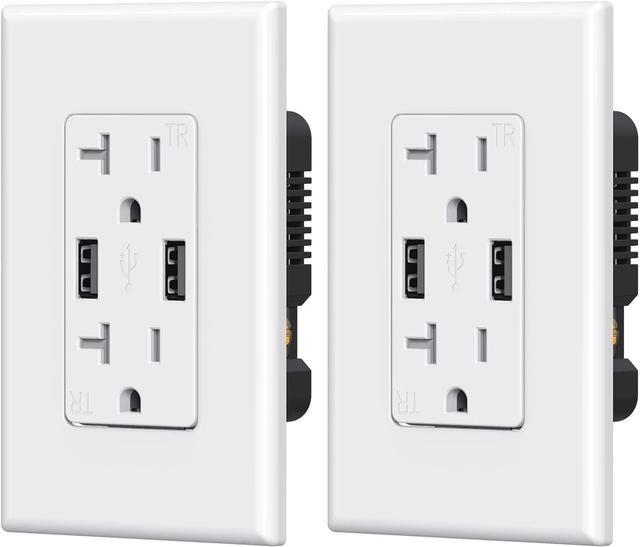 ELEGRP USB Charger Wall Outlet Dual High Speed 4.0 Amp USB Ports