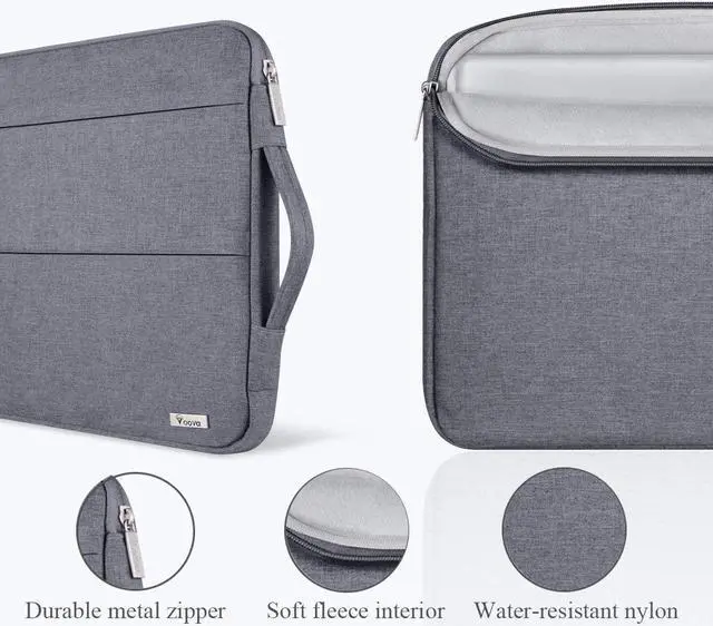 Alt view image 5 of 7 - Voova 15 15.6 16 Inch Laptop Sleeve Case with Handle, Waterproof Computer Cover Bag with Pocket Compatible with MacBook Pro 15 16 M1 Pro/Max,15-16 Inch Microsoft Hp Lenovo Acer Asus Chromebook, Grey