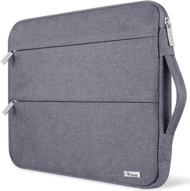 Main image of Voova 15 15.6 16 Inch Laptop Sleeve Case with Handle, Waterproof Computer Cover Bag with Pocket Compatible with MacBook Pro 15 16 M1 Pro/Max,15-16 Inch Microsoft Hp Lenovo Acer Asus Chromebook, Grey