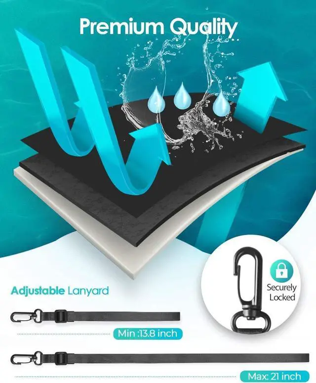 Alt view image 3 of 7 - Waterproof Phone Pouch Underwater Phone Cases Compatible for iPhone 16 15 14 13 Pro Max Waterproof Dry Bag for Cruise Travel Essentials Phone Water Protector Pouch-Black&Bright Red-2Pack