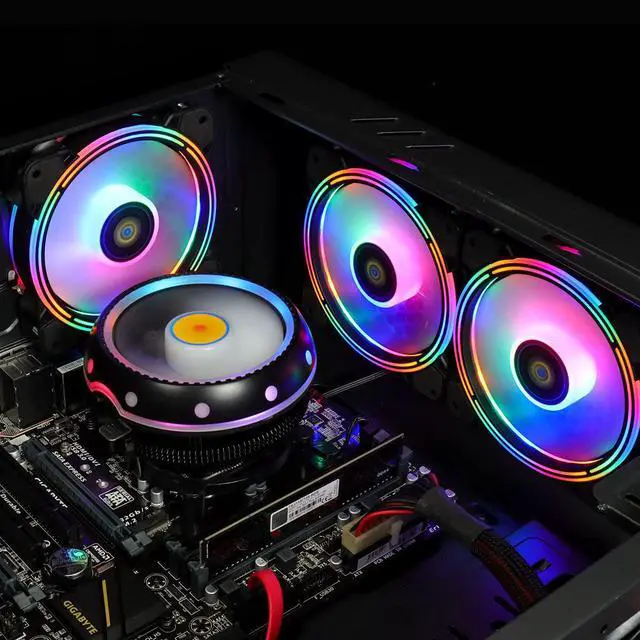 Alt view image 2 of 7 - Conisy Rainbow Series 120mm Case Fan for Computer Case, Super Silent Efficient RGB LED PC Cooling Fan - Dual Pack (Colorful)