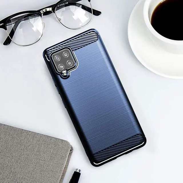 Alt view image 7 of 7 - Osophter for Galaxy A42 5G Case Samsung M42 5G Case Shock-Absorption Flexible TPU Rubber Protective Cell Phone Cover for Samsung Galaxy A42 5G(Navy Blue)