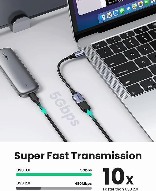Alt view image 2 of 7 - UGREEN USB C to USB 3.0 Adapter Type C OTG Cable Thunderbolt 3 to USB Female Adapter OTG Cable Compatible for MacBook Pro 2020/2019/2018 MacBook Air/iPad Pro 2020 Dell XPS Galaxy Note20 Ultra S20