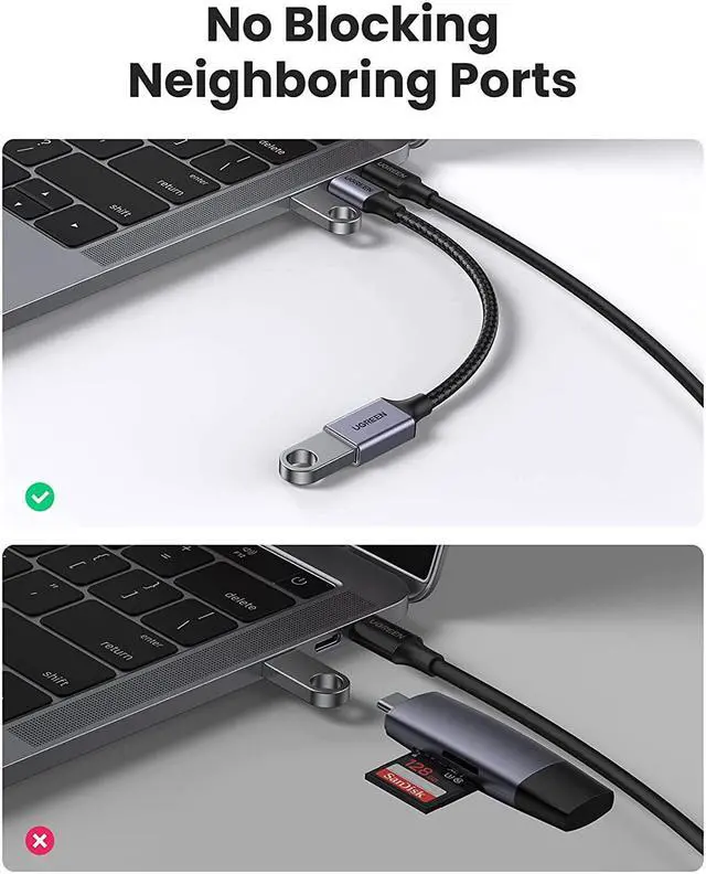 Alt view image 5 of 7 - UGREEN USB C to USB 3.0 Adapter Type C OTG Cable Thunderbolt 3 to USB Female Adapter OTG Cable Compatible for MacBook Pro 2020/2019/2018 MacBook Air/iPad Pro 2020 Dell XPS Galaxy Note20 Ultra S20